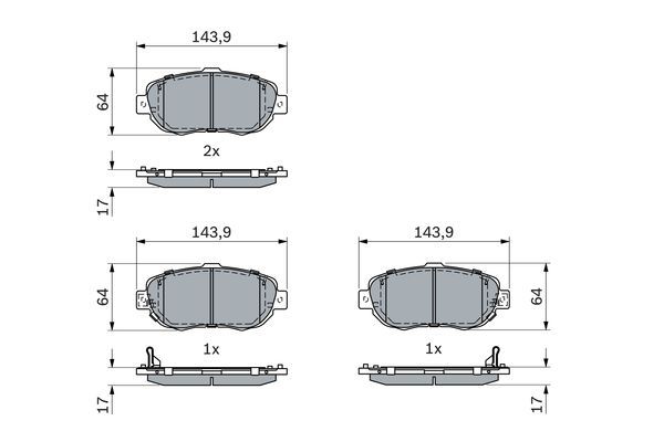 BOSCH 0 986 494 882 Brake Pad Set, disc brake