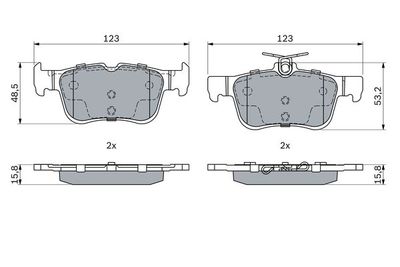 Brake Pad Set, disc brake BOSCH 0 986 494 888