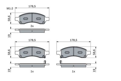 Brake Pad Set, disc brake BOSCH 0 986 494 966