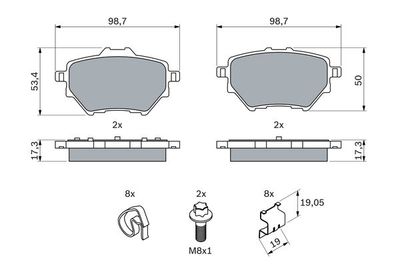 Brake Pad Set, disc brake BOSCH 0 986 494 998
