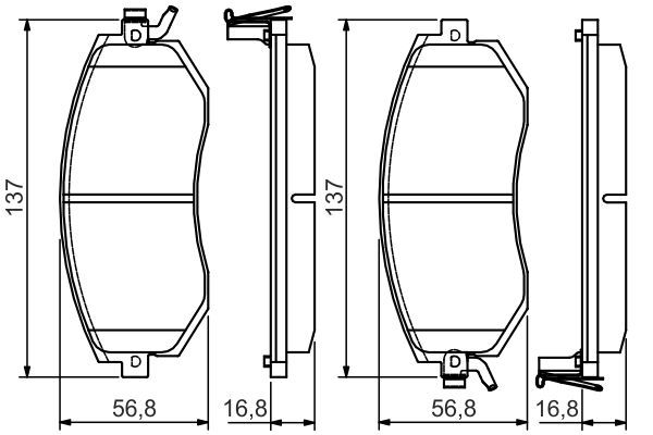 BOSCH 0 986 495 125 Brake Pad Set, disc brake