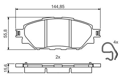 Brake Pad Set, disc brake BOSCH 0 986 495 425