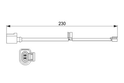 Warning Contact, brake pad wear BOSCH 1 987 473 531