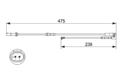 Warning Contact, brake pad wear BOSCH 1 987 473 624