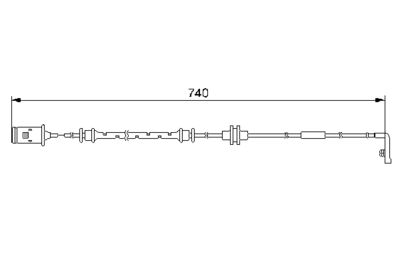 Warning Contact, brake pad wear BOSCH 1 987 474 973