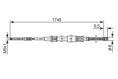 Cable Pull, parking brake BOSCH 1 987 477 046