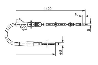 Cable Pull, parking brake BOSCH 1 987 477 063