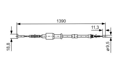 Cable Pull, parking brake BOSCH 1 987 477 088