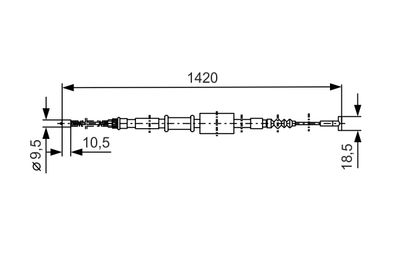 Cable Pull, parking brake BOSCH 1 987 477 089