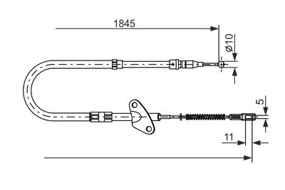 Cable Pull, parking brake BOSCH 1 987 477 118