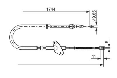 Cable Pull, parking brake BOSCH 1 987 477 121