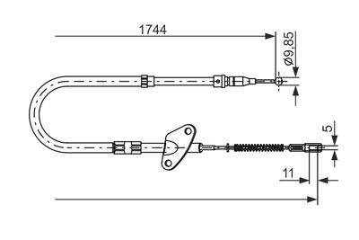 Cable Pull, parking brake BOSCH 1 987 477 122