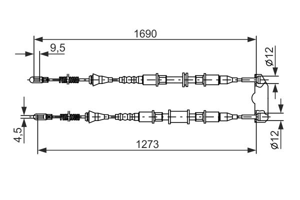 BOSCH 1 987 477 129 Cable Pull, parking brake