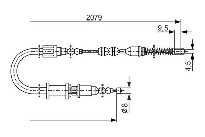 Cable Pull, parking brake BOSCH 1 987 477 141