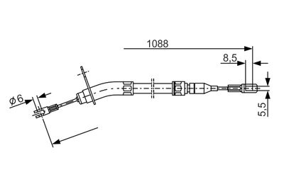 Cable Pull, parking brake BOSCH 1 987 477 212