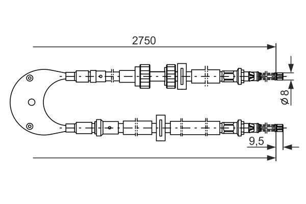 BOSCH 1 987 477 228 Cable Pull, parking brake