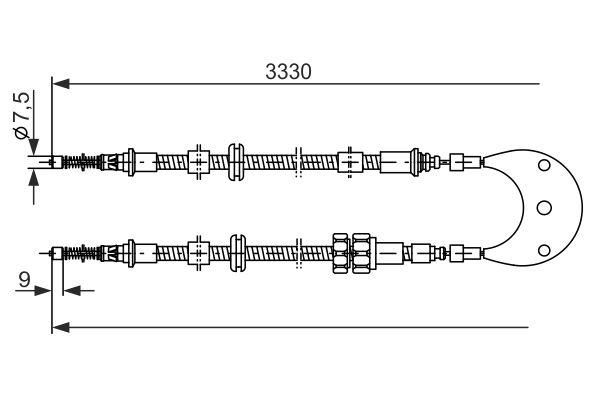 BOSCH 1 987 477 230 Cable Pull, parking brake