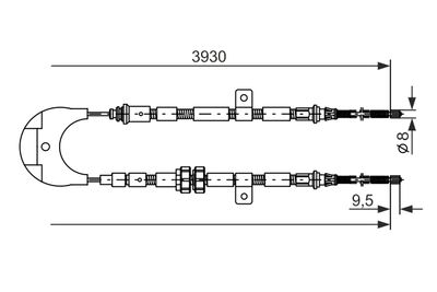 Cable Pull, parking brake BOSCH 1 987 477 233