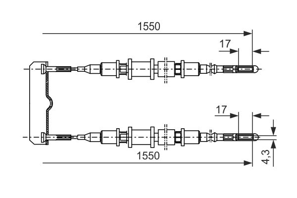BOSCH 1 987 477 250 Cable Pull, parking brake