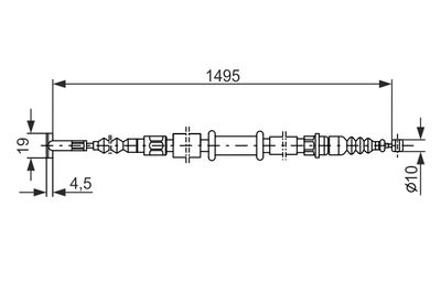 Cable Pull, parking brake BOSCH 1 987 477 376