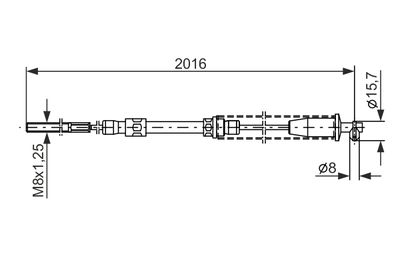 Cable Pull, parking brake BOSCH 1 987 477 377