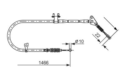 Cable Pull, parking brake BOSCH 1 987 477 492