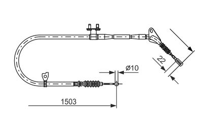 Cable Pull, parking brake BOSCH 1 987 477 493