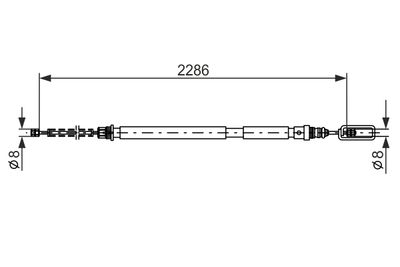 Cable Pull, parking brake BOSCH 1 987 477 569