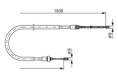 Cable Pull, parking brake BOSCH 1 987 477 586