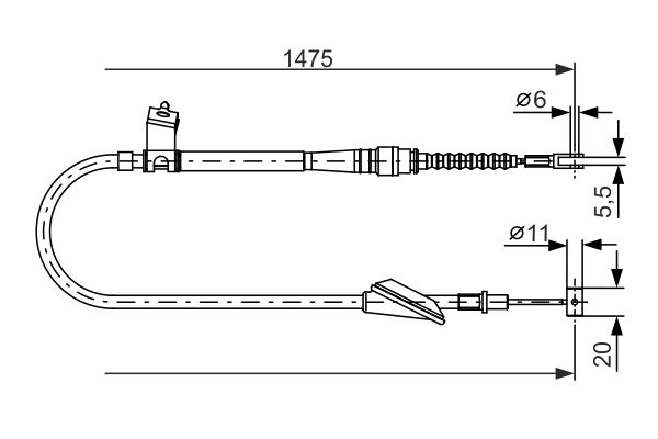 BOSCH 1 987 477 608 Cable Pull, parking brake