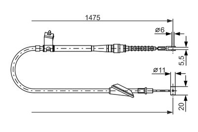 Cable Pull, parking brake BOSCH 1 987 477 608
