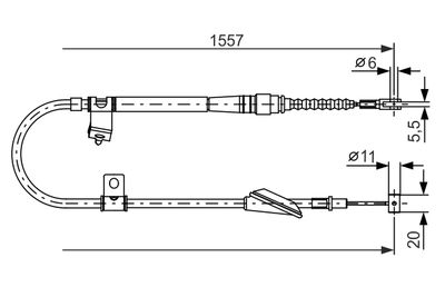 Cable Pull, parking brake BOSCH 1 987 477 609