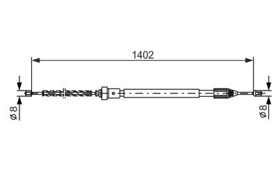 Cable Pull, parking brake BOSCH 1 987 477 784