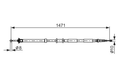 Cable Pull, parking brake BOSCH 1 987 477 970