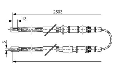 Cable Pull, parking brake BOSCH 1 987 482 009