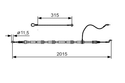 Cable Pull, parking brake BOSCH 1 987 482 015