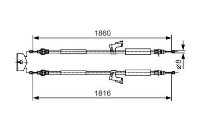 Cable Pull, parking brake BOSCH 1 987 482 019