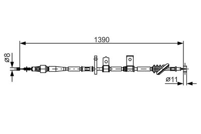 Cable Pull, parking brake BOSCH 1 987 482 090