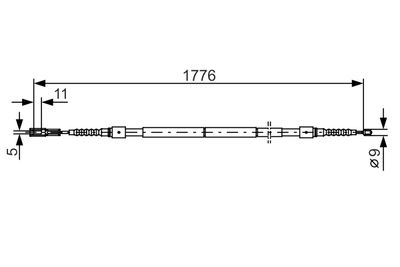 Cable Pull, parking brake BOSCH 1 987 482 126