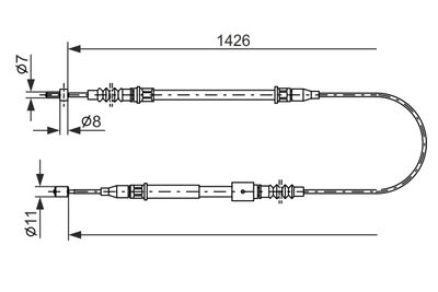 Cable Pull, parking brake BOSCH 1 987 482 140