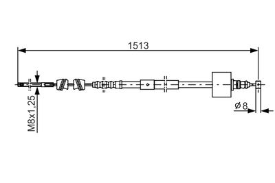 Cable Pull, parking brake BOSCH 1 987 482 161
