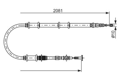Cable Pull, parking brake BOSCH 1 987 482 181