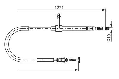 Cable Pull, parking brake BOSCH 1 987 482 186