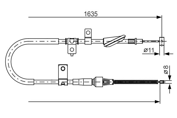 BOSCH 1 987 482 258 Cable Pull, parking brake