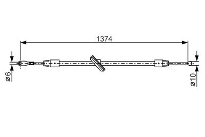 Cable Pull, parking brake BOSCH 1 987 482 312