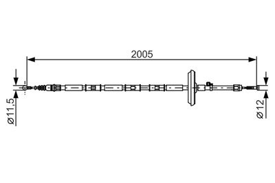 Cable Pull, parking brake BOSCH 1 987 482 333