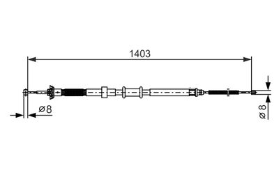 Cable Pull, parking brake BOSCH 1 987 482 390