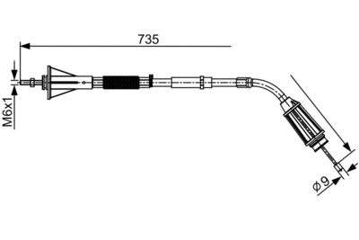 Cable Pull, parking brake BOSCH 1 987 482 554