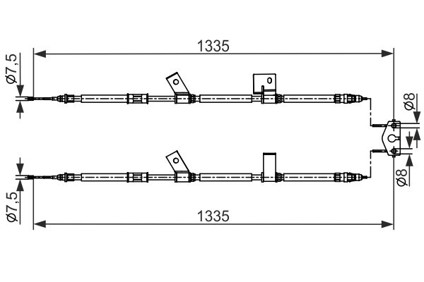 BOSCH 1 987 482 563 Cable Pull, parking brake