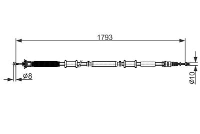 Cable Pull, parking brake BOSCH 1 987 482 580
